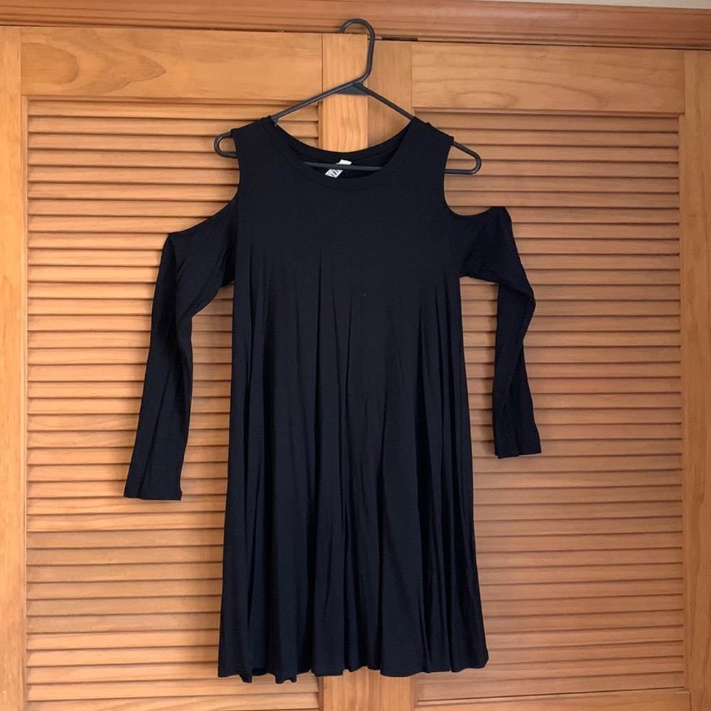 Jolie, long sleeve, black, cold shoulder dress, size S